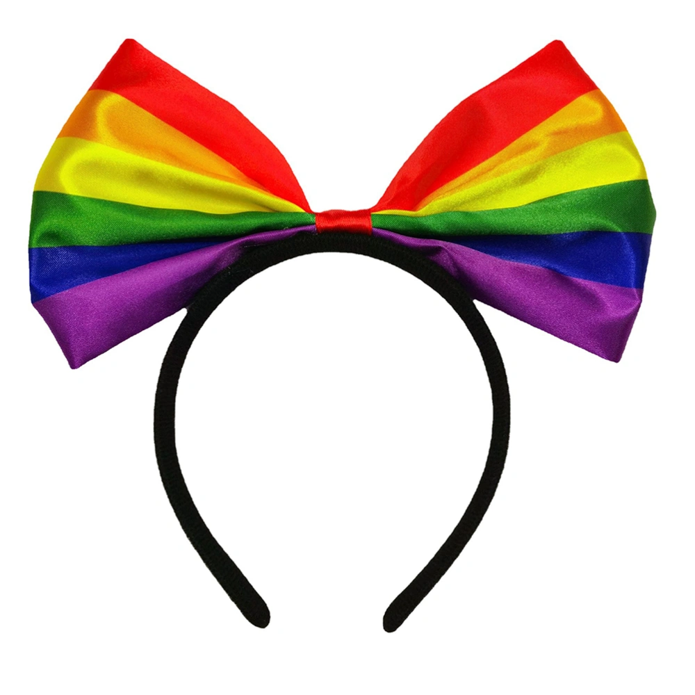 Rainbow Bow Headband Colorful Bowknot Hairband Lovely Hair Hoop Fashion Photo Props Hair Accessories for Women