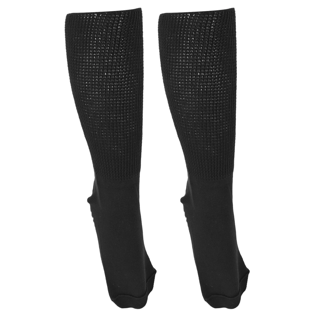 1Pair Extra Wide Diabetic Socks Good Elasticity Anti Slip Bottom Soft Cotton Black Wide Diabetic Socks for Swollen Feet