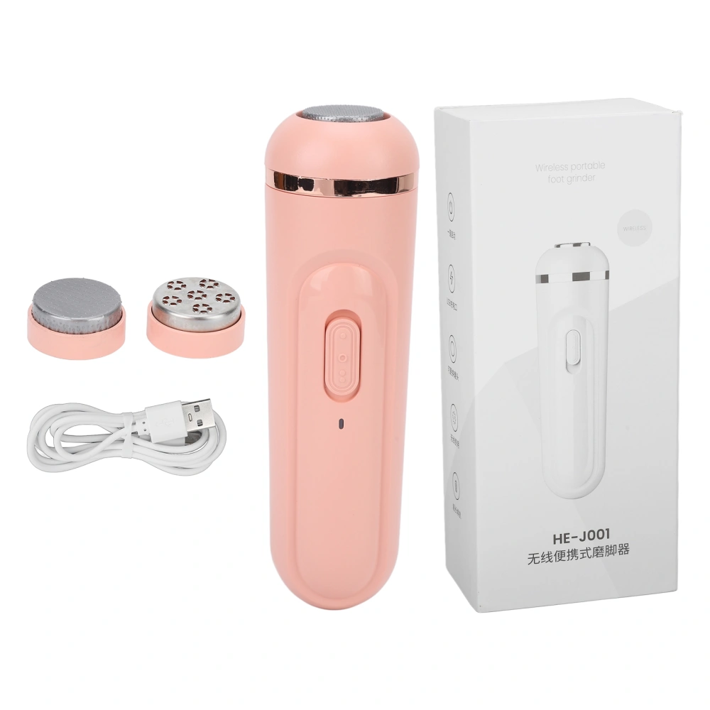 Electric Feet Callus Remover USB Rechargeable 2 Speed Silent Portable Foot Grinder for Dead Skin Cracked Heel Pink