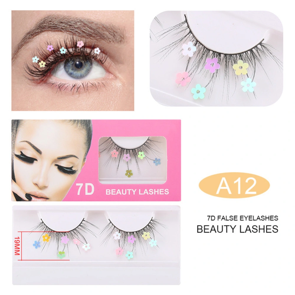 7D Sequins False Eyelashes Peach Heart Glitter Eyelashes Extension Curler Lashes Makeup Party Wedding