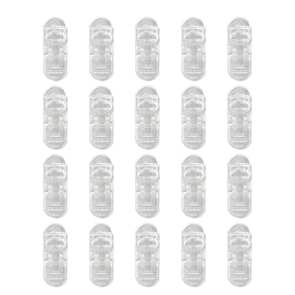 20pcs Hearing Aid Lanyard Clip ABS Portable Transparent Clip Accessory for Hearing Aid Clip Holder