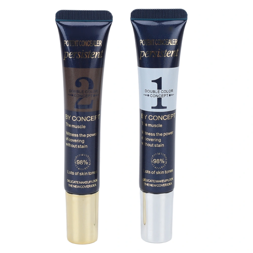 2Pcs Tattoo Concealer Waterproof Sweatproof Safe Ingredients Beige Bronze Make Up Concealer for Birthmarks Scars Spots