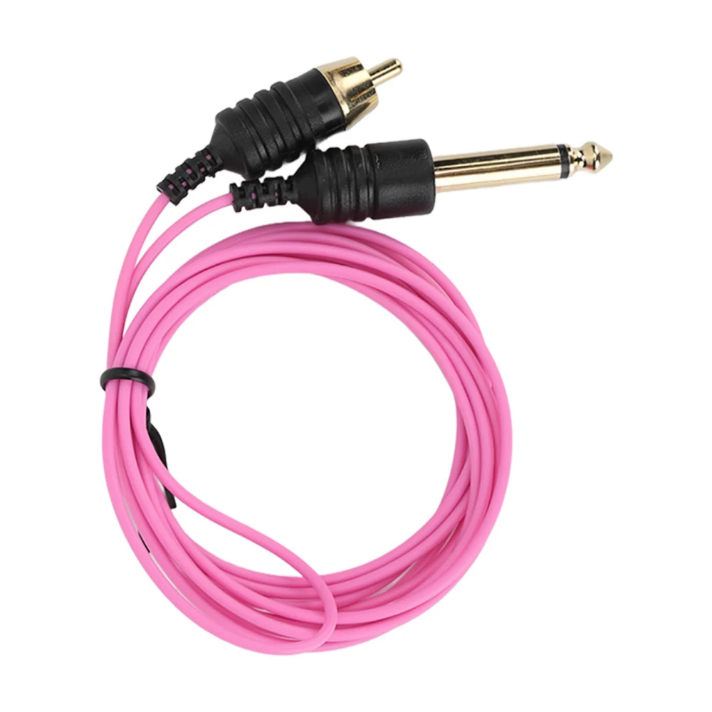 1.8m Length RCA Tattoo Clip Cord Ultra Thin Flexible Wear Resistant Tattoo Machine Cable Cord Pink