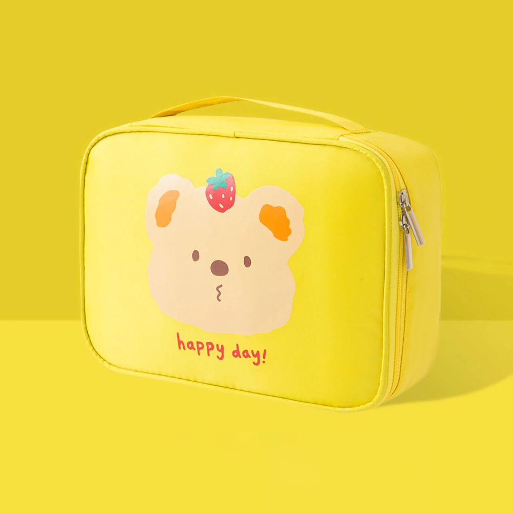 Cosmetic Storage Bag Travel Portable Ladies Waterproof Large Capacity Cute Cartoon Portable Makeup Storage Bag Yellow