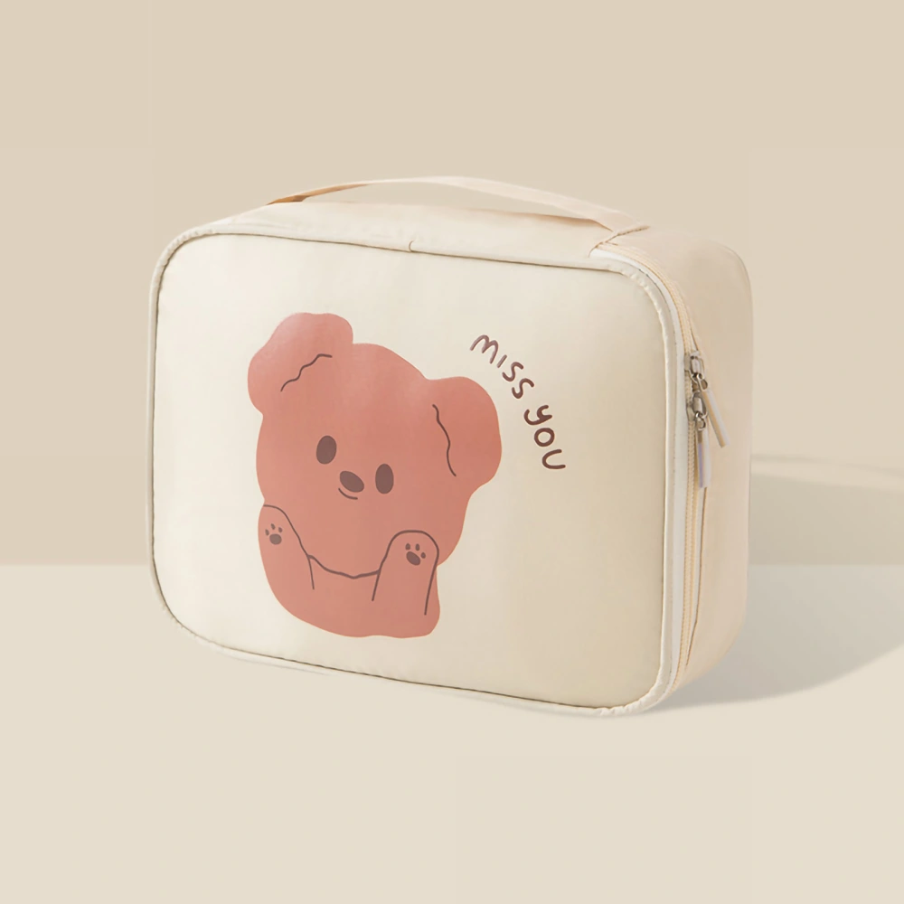 Cosmetic Storage Bag Travel Portable Ladies Waterproof Large Capacity Cute Cartoon Portable Makeup Storage Bag Milk White