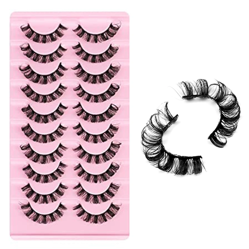 10 Pair 3D Russian Strip Lashes False Eye Lashes Natural Look Short Eye Lashes False Lashes D Curl Wispy Eyelashes