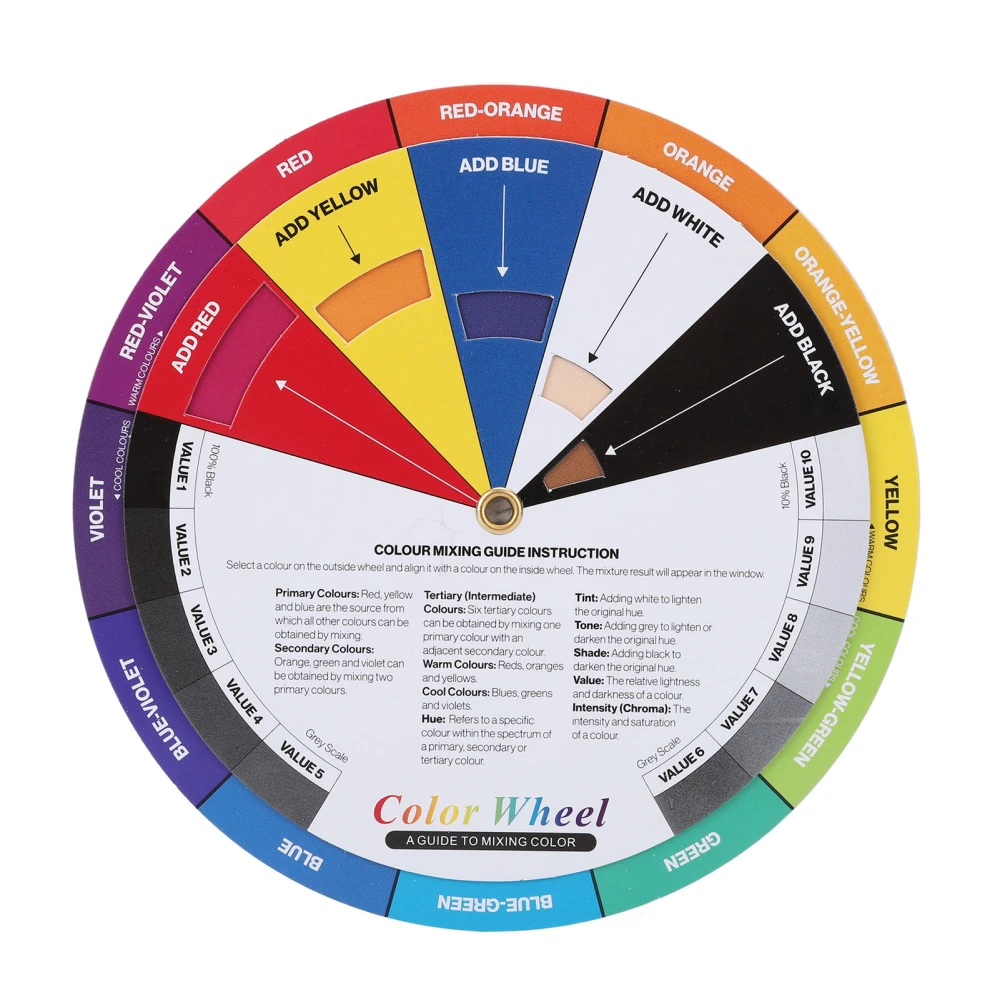 13cm Diameter Tattoo Color Wheel Chart Prevent Discoloration Tattoo Pigment Mixing Guide