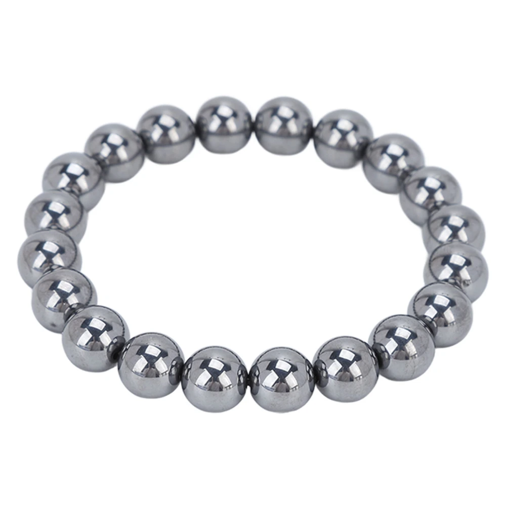 Men Women Terahertz Bracelet Fashionable Fatigue Relief Therapy Natural Energy Stone Bracelet 9mm