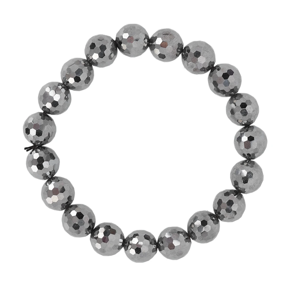 Terahertz Bracelet Shiny Faceted Beads Fashionable Therapy Energy Stone Bracelet for Men Women