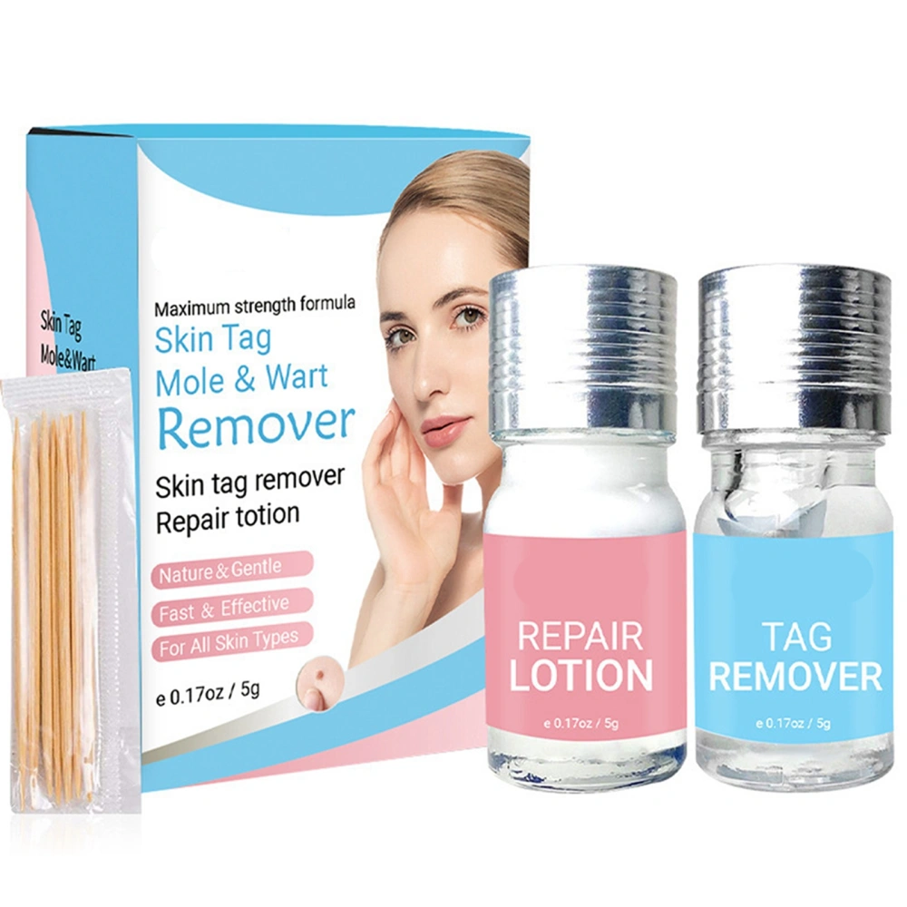 Skin Label Remover Mole and Wart Remover Skin Label Removal Lotion Set with Natural Ingredients for Safe Quick Removal