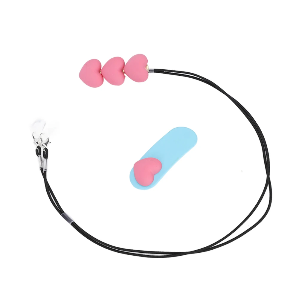 Hearing Aid Lanyard for Elder Child Cute Simple 3 Hearts Shape Anti Lost Hearing Aid Holder with Hairpin for Work Sports