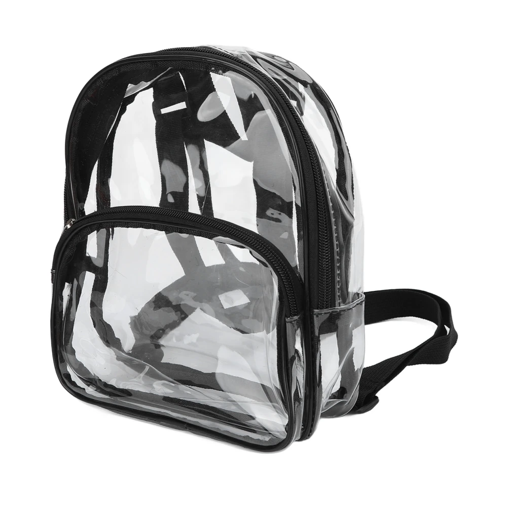 Clear Backpack Mini Transparent Waterproof 2 Layer Storage Zipper Design PVC Wear Resistant Backpack for Travel