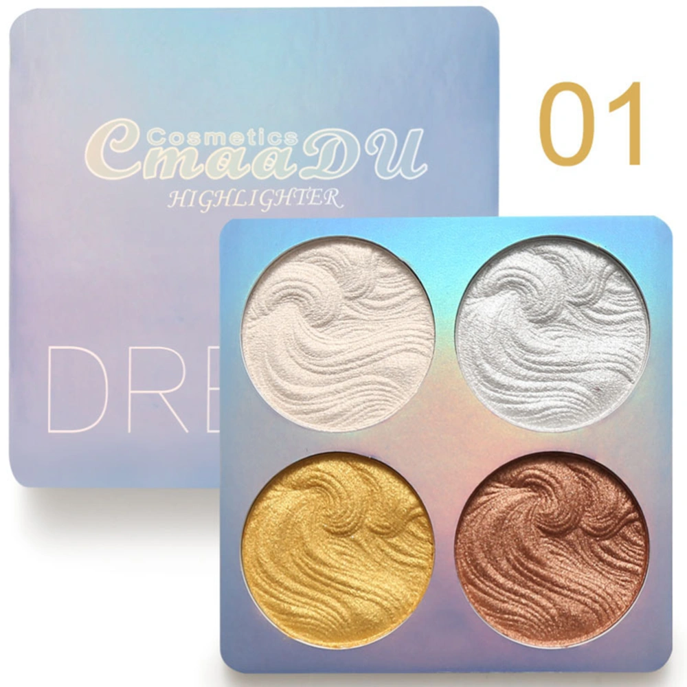 4 Color Highlight Palette 3D Body Glitter Highlighter Powder Professional Makeup Face and Body Brighten Cosmetics Highlight Contour