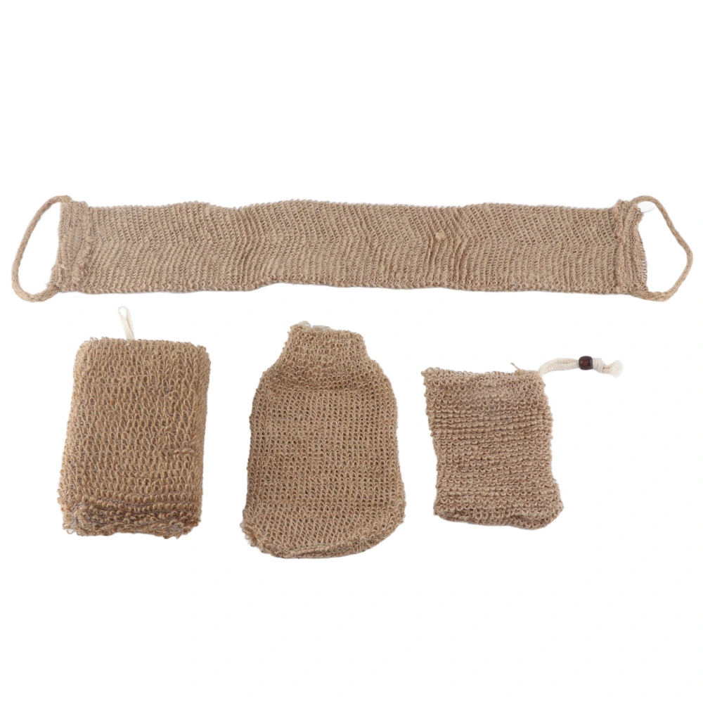 Exfoliating Jute Back Scrubber Concave Convex Surface Gift Package Jute Exfoliating Scrubber Kit