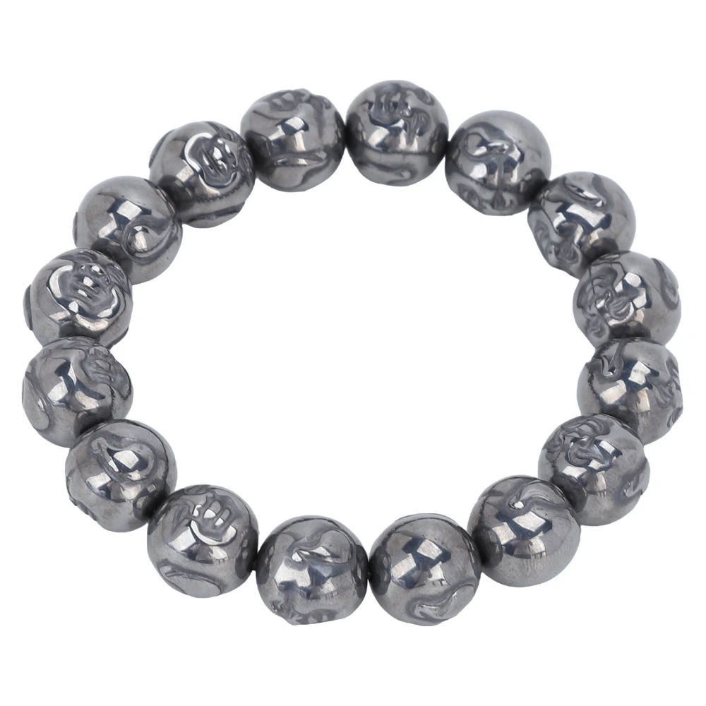 Terahertz Bracelet Round Loose Beads Terahertz Healing Stone Bracelet for Women Men