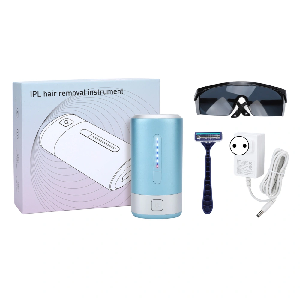 IPL Hair Removal Machine 5 Gears 2 Modes 600000 Flashes Painless Handheld Hair Remover Device Azure 100‑240V EU Plug