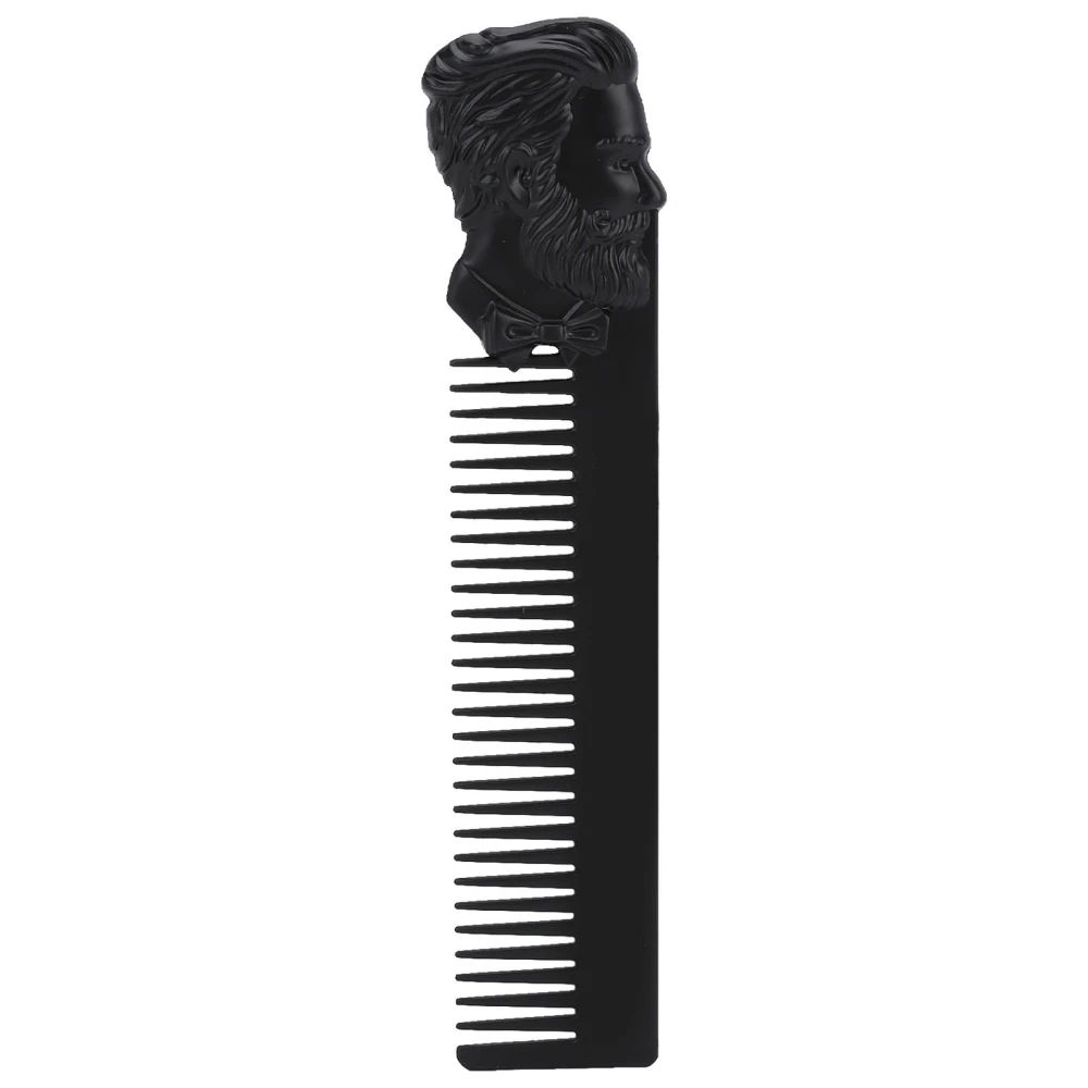 Zinc Alloy Oil Hair Comb Portable Three Dimensional Engraving Vintage Beard Comb for Hair Salon Home Black