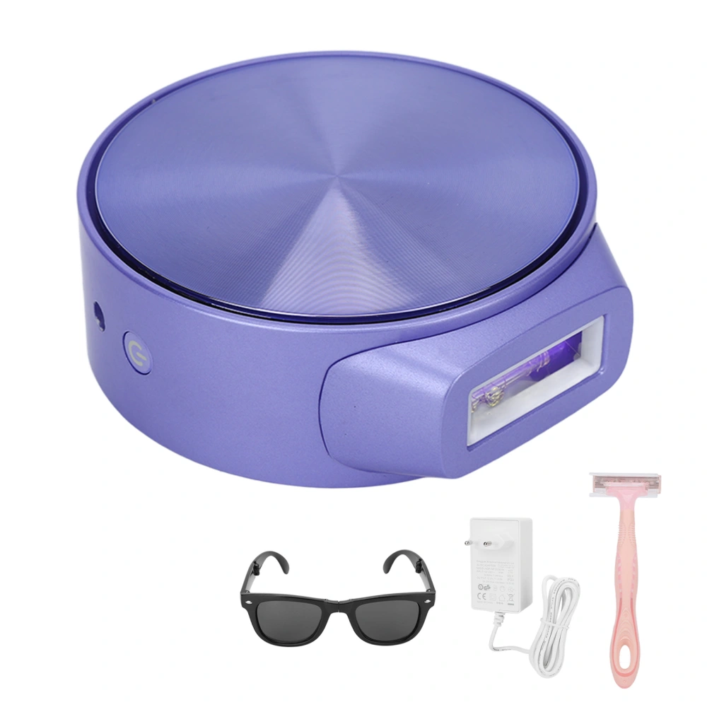 Hair Remover Machine 2 Modes 5 Gears Round Shaped Hair Removal Device for Leg Arm Face 100‑240V Purple EU Plug