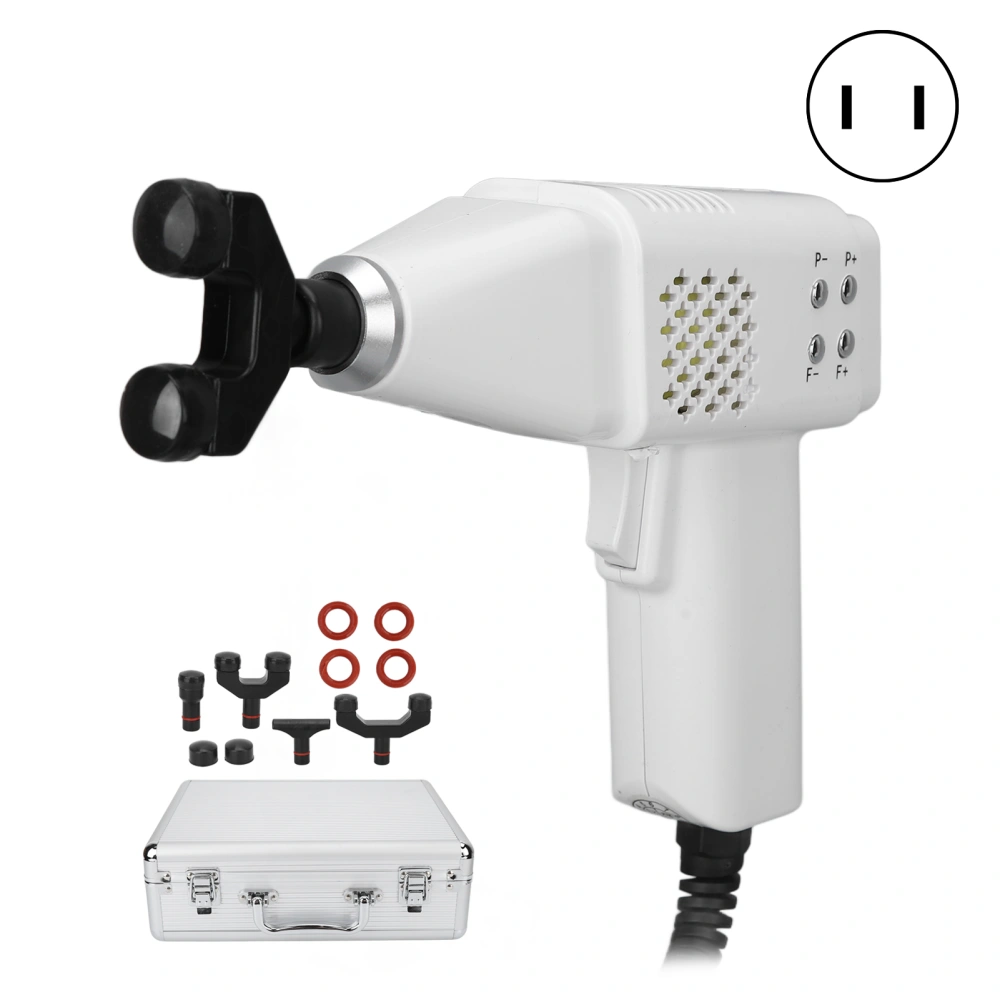 Electric Chiropractic Adjusting Instrument 4 Therapy Heads 9 Strength Spine Massager Corrector Tool 100‑240V US Plug