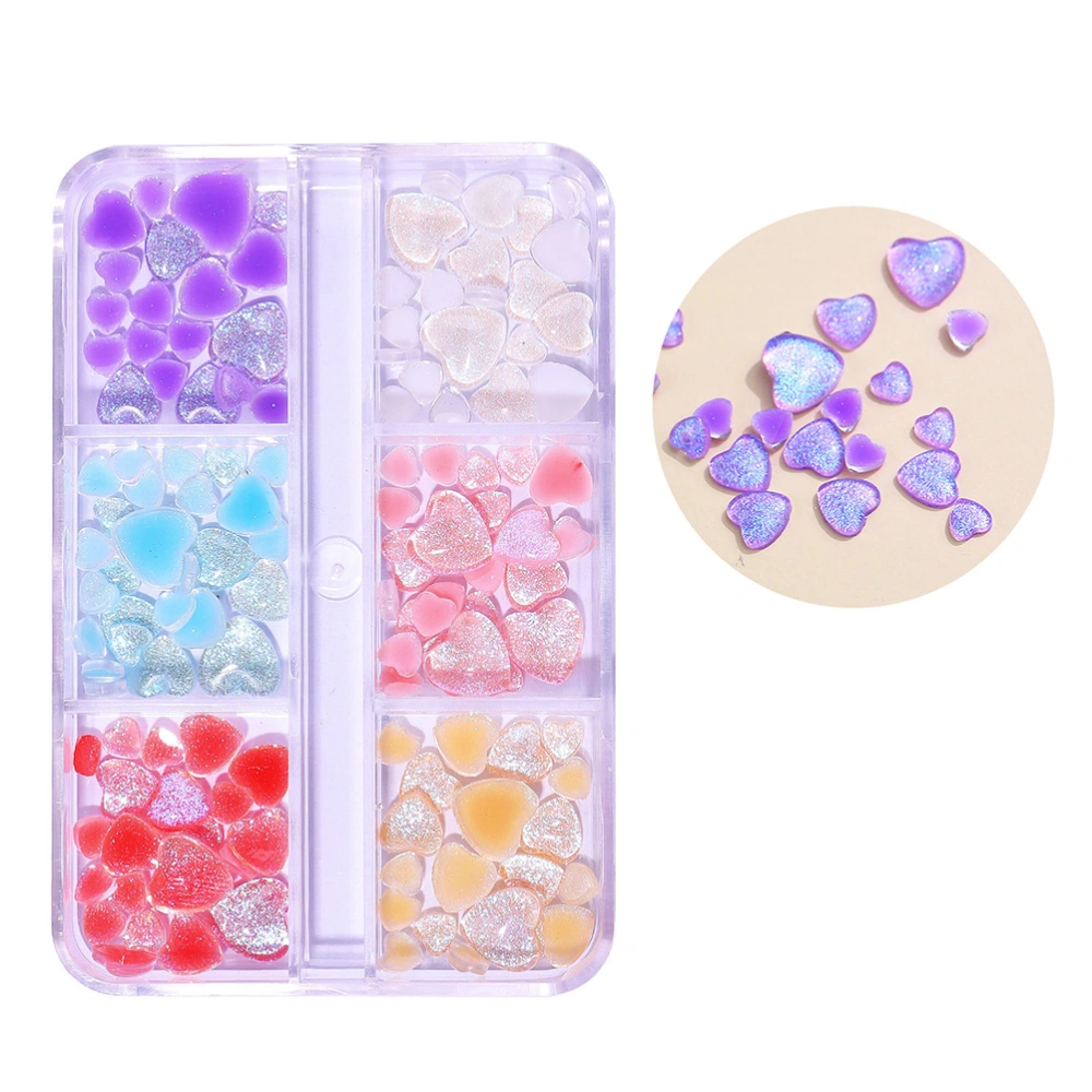 3D Nail for Acrylic Nails 6 Grids 3D Nail Flowers Rhinestone Flower Love Heart Bows Octagon Nail Art Supplies Manicure DIY Nail Decorations