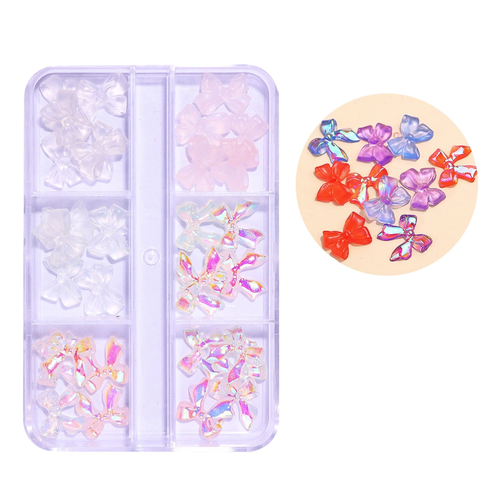 3D Nail for Acrylic Nails 6 Grids 3D Nail Flowers Rhinestone Flower Love Heart Bows Octagon Nail Art Supplies Manicure DIY Nail Decorations