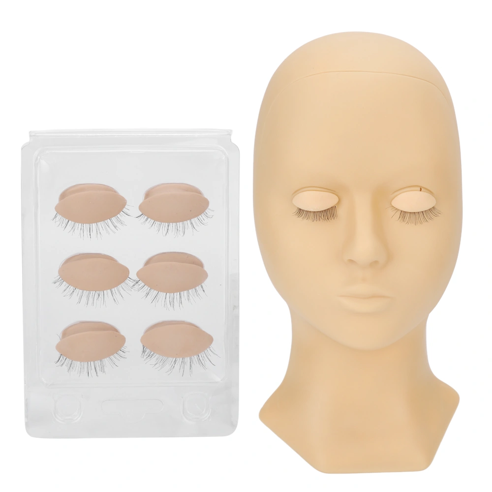 Eyelash Extension Mannequin Head Removable Eyelids High Simulation Silicone Lash Training Practice Head Skin Color