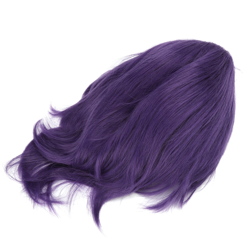 Men Cosplay Wig Short Anime Cosplay Fashionable Party Costume Synthetic Hair Wig Purple