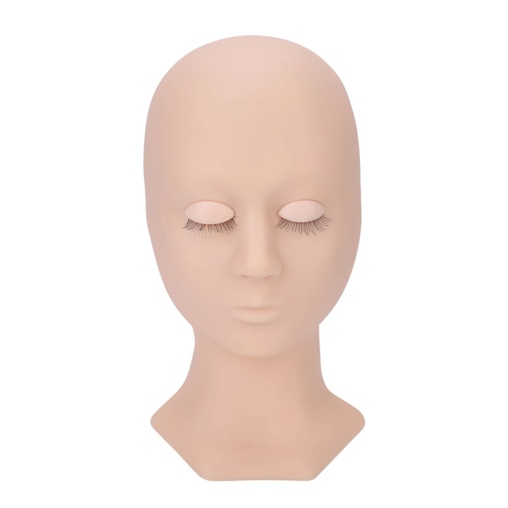 Eyelash Mannequin Head High Simulation Elastic Washable Soft Silicone Makeup Practice Mannequin Head Single Eyelid Pink