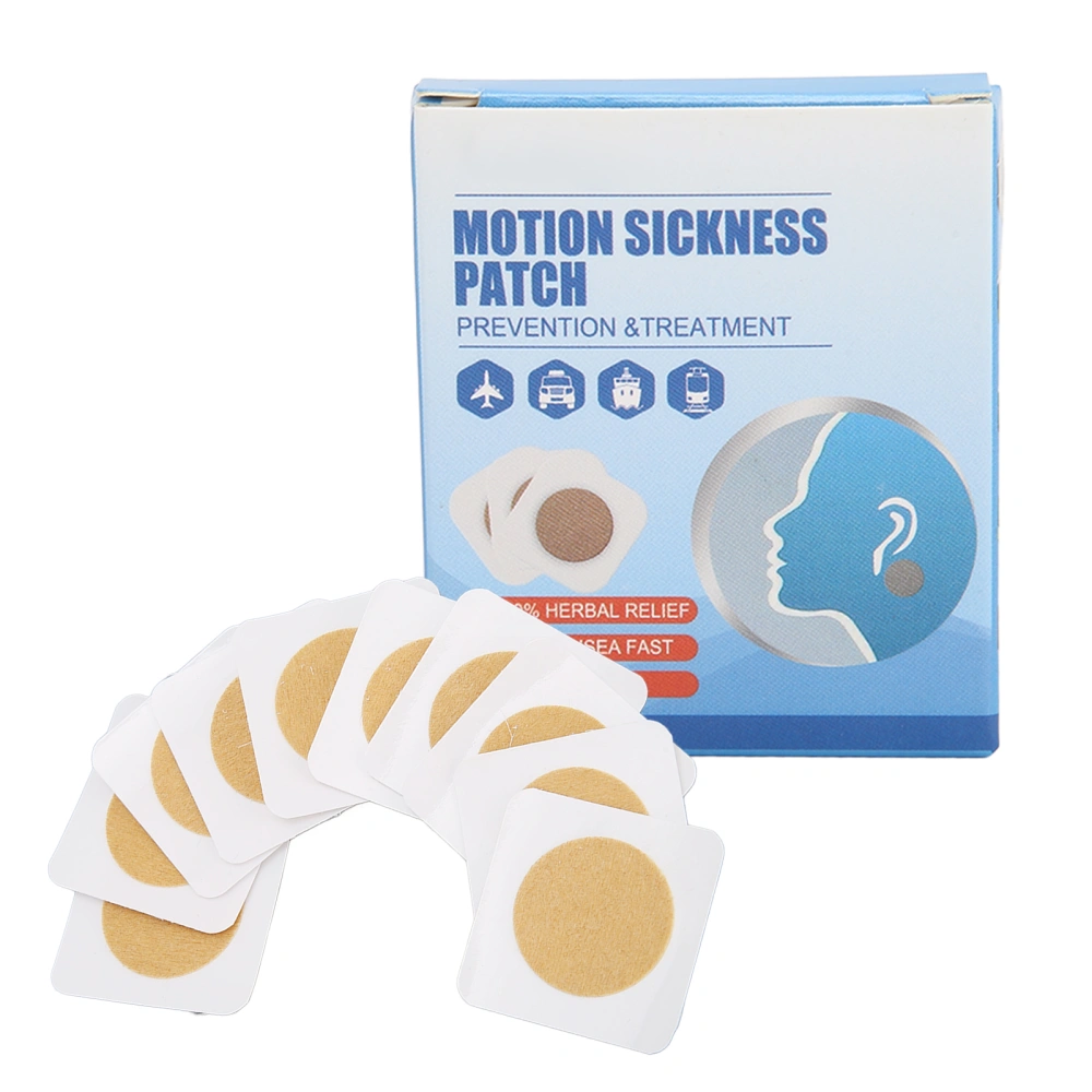 10pcs Motion Sickness Patch Relieve Nausea Dizziness Waterproof Vertigo Ease Stickers