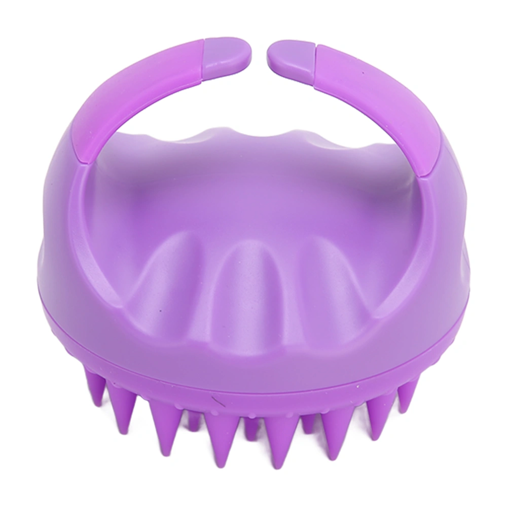 Massager Shampoo Brush Wet Dry Hair Soft Silicone Head Scalp Exfoliator for Women Men Purple