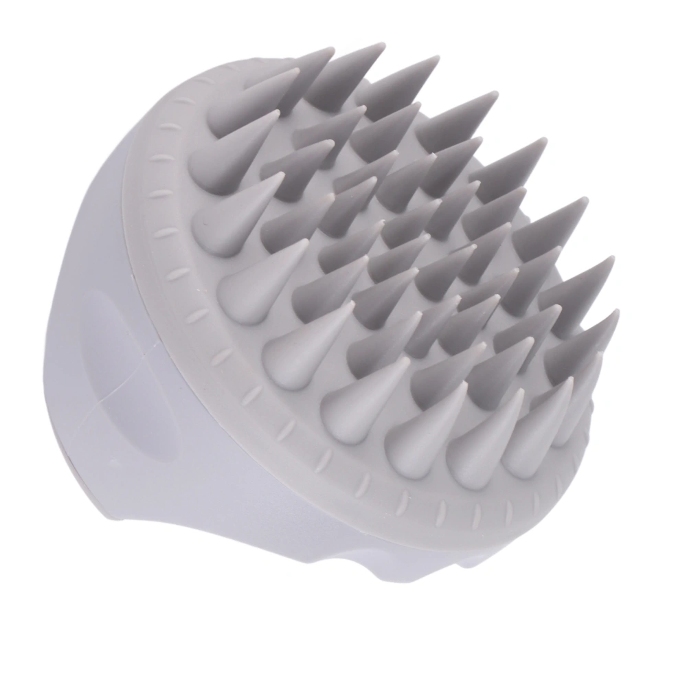 Massager Shampoo Brush Wet Dry Hair Soft Silicone Head Scalp Exfoliator for Women Men Gray