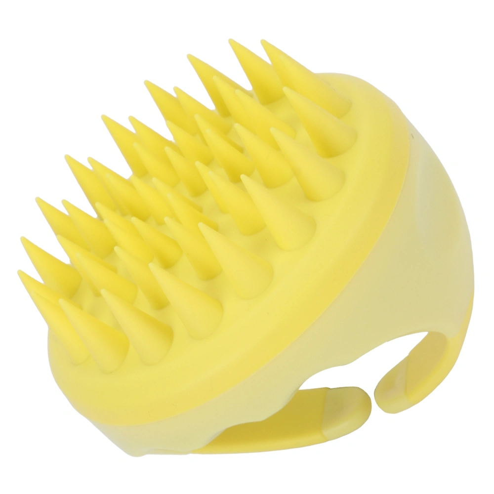 Shampoo Brush Professional Ergonomic Exfoliating Silicone Scalp Massager Scrubber for Men Women Yellow