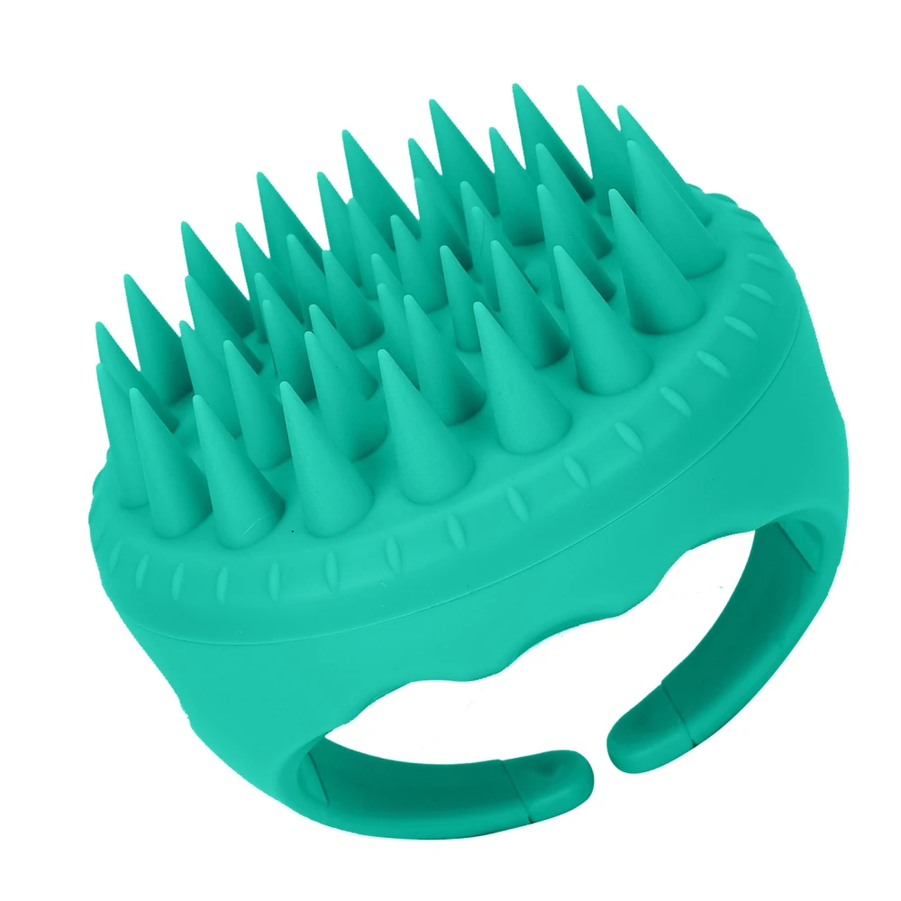 Shampoo Brush Professional Ergonomic Exfoliating Silicone Scalp Massager Scrubber for Men Women Green