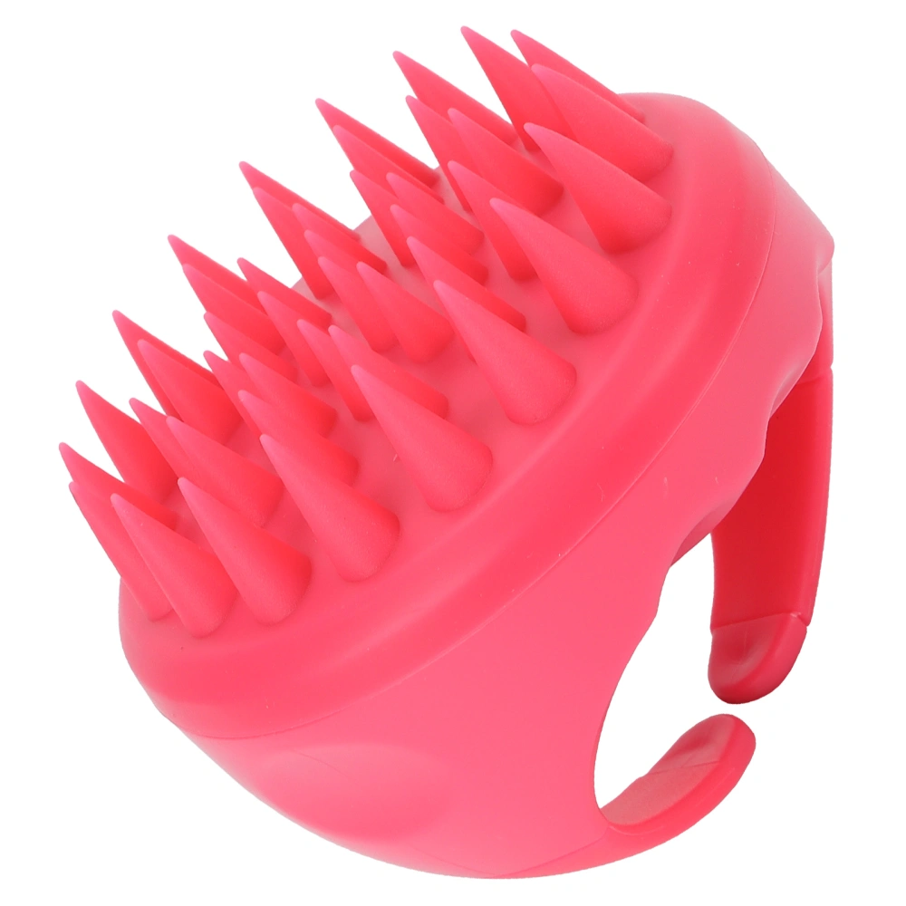 Shampoo Brush Professional Ergonomic Exfoliating Silicone Scalp Massager Scrubber for Men Women Rose Red