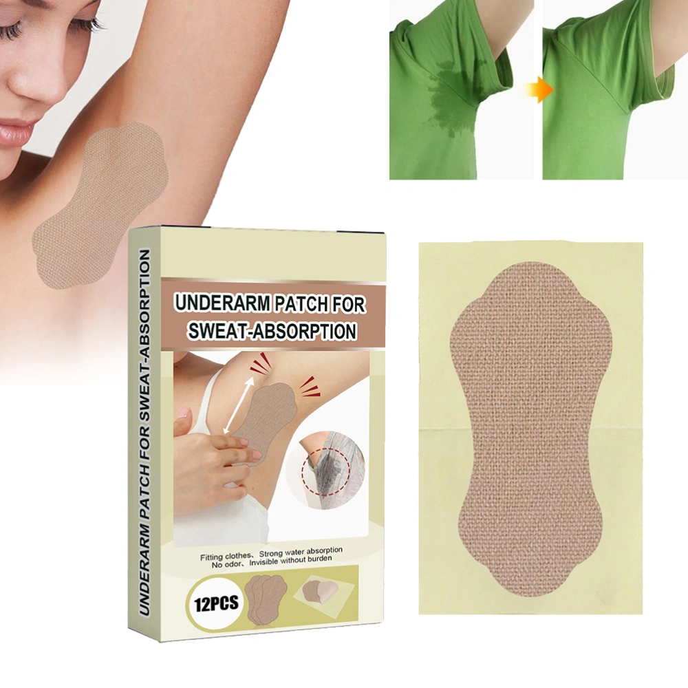 Pack of 12 Underarm Pads Armpit Sweat Pads Invisible Armpit Protection Pads for Men and Women Perfect Fit Absorbing