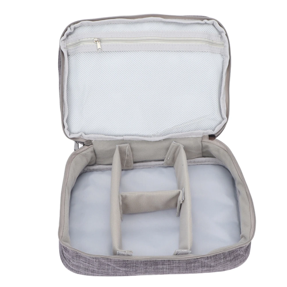 Cosmetic Bag Travel Portable Gray Waterproof Data Line Mobile Power Earphone Storage Case