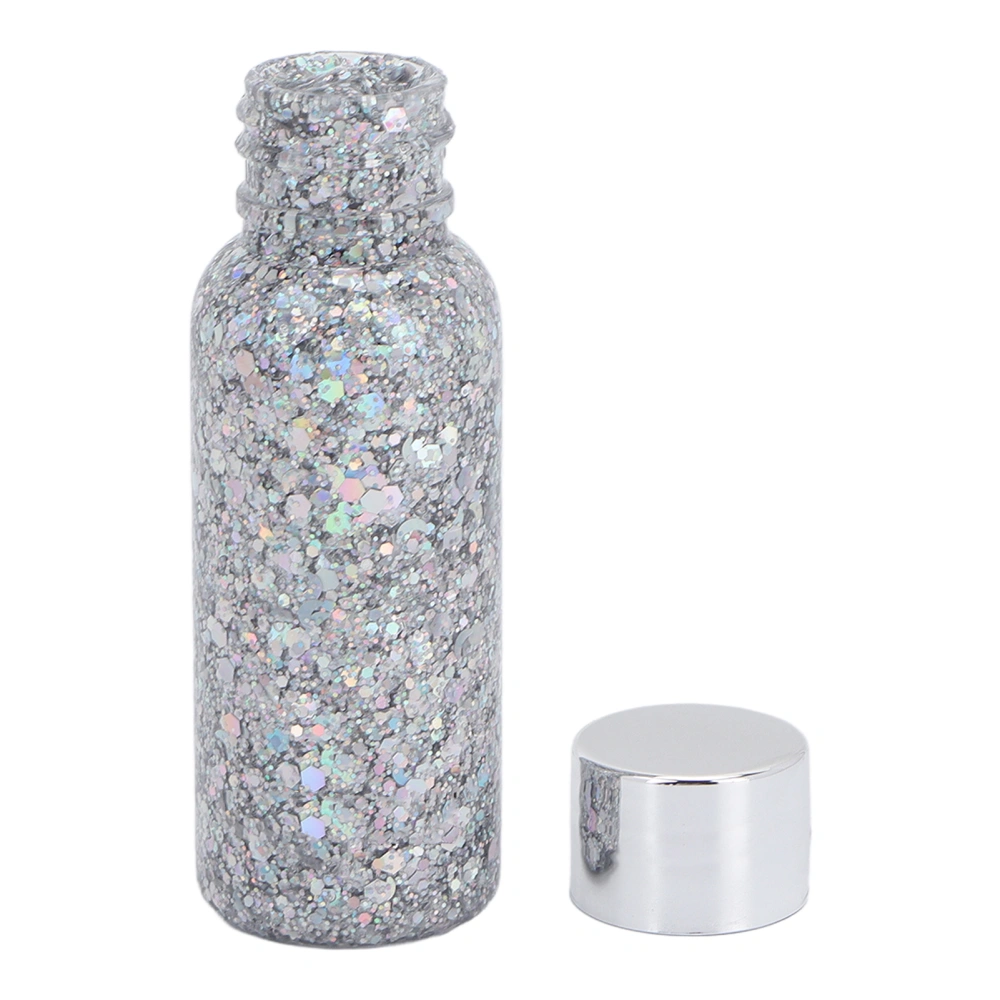 Glitter Eye Shadow Long Lasting Good Adhesive Sparkling Body Sequins for Eyes Lips Face #01 Silver