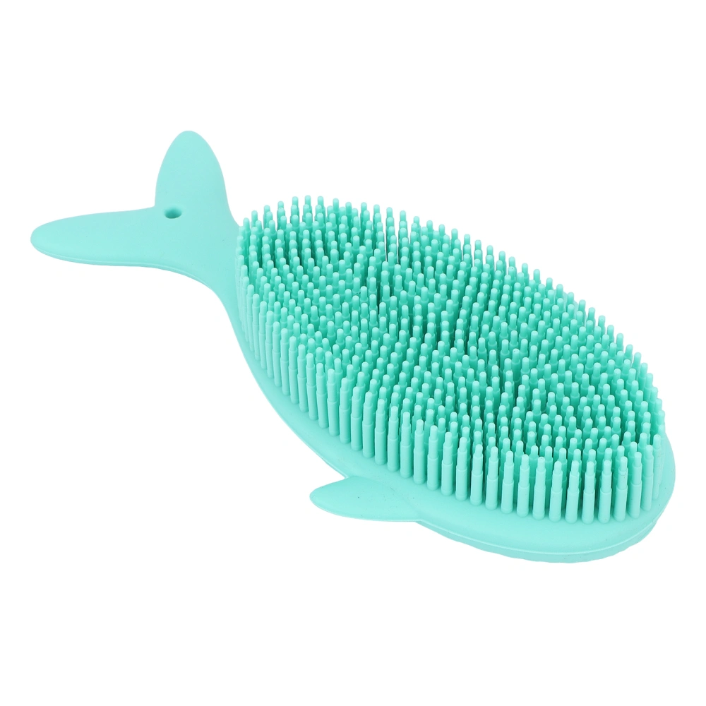 Baby Bath Silicone Brush Massage Gentle Soft Hair Shampoo Brush for Kids Toddlers Green