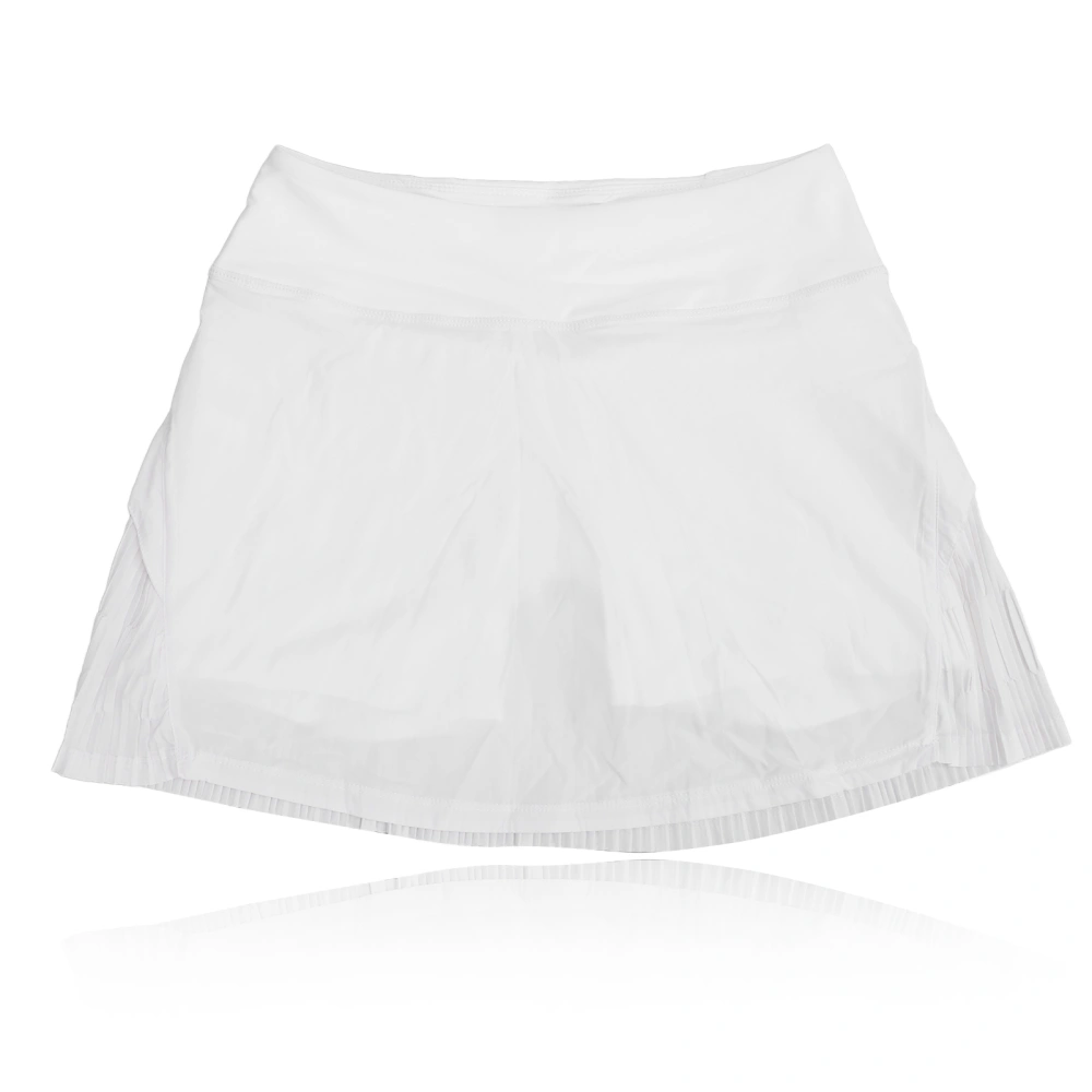 Fitness Sports Shorts Skirts Women Breathable Elegant Running Workout Tennis Skirt with Pocket (White) XL