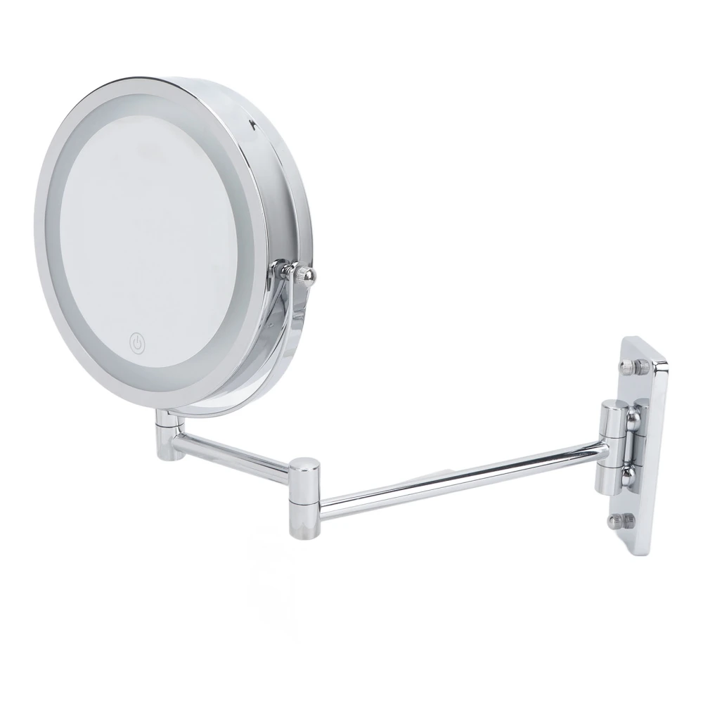 7in LED Makeup Mirror Wall Mounted Rotating Adjustable Double Sided Lighted Magnifying Mirror