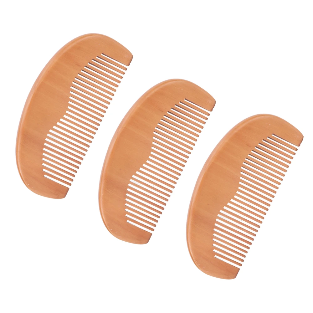 3pcs Wooden Comb Professional Home Salon Portable Ergonomic Detangling Hair Comb for Hair Styling