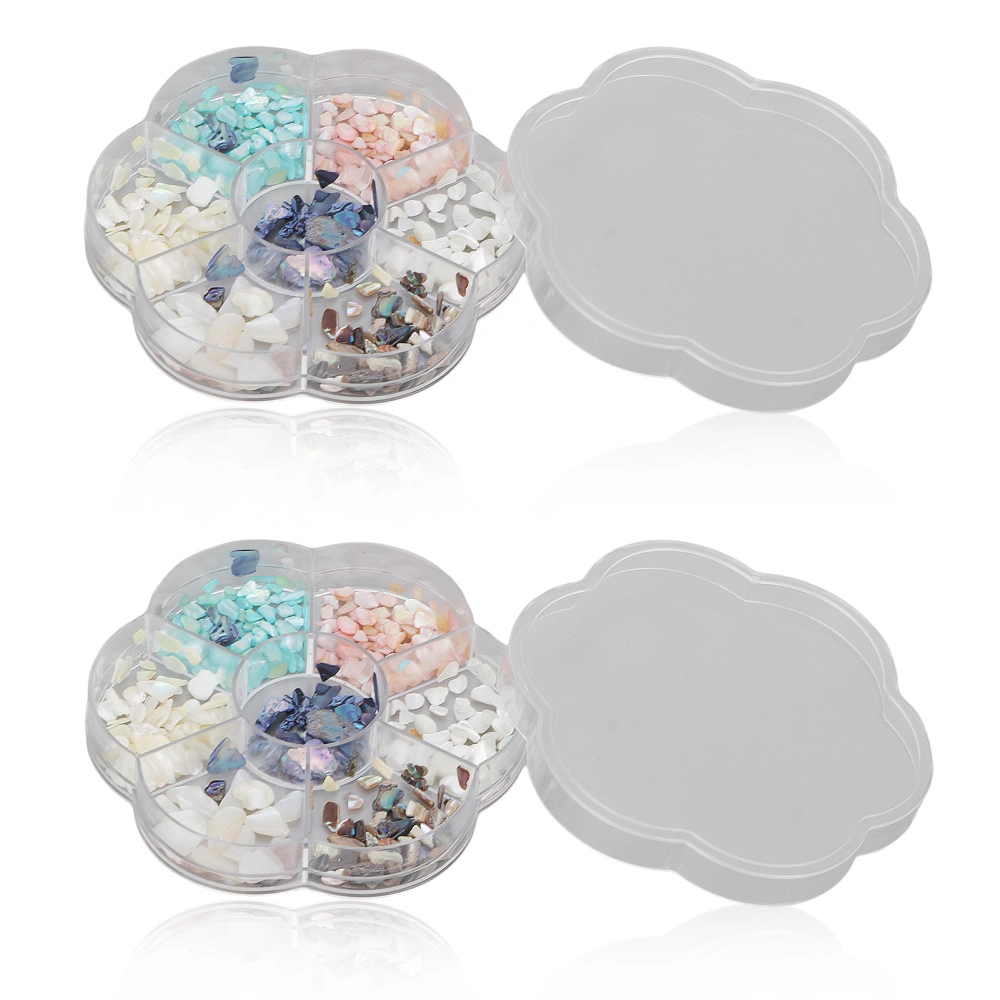 2 Box Resin Nail Art Stone Decoration Home Salon DIY Fashionable Shiny Nail Ornament for Nail Artist