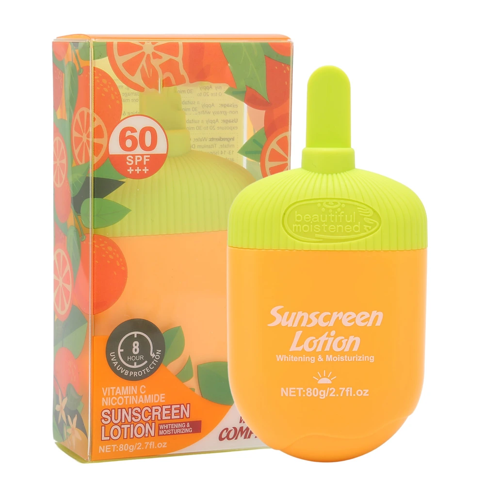 Sunscreen Spf60+++ Hydrating Refreshing Lotion Texture Improving Skin Whitening 80g/2.8oz Facial Sunscreen for Outdoor