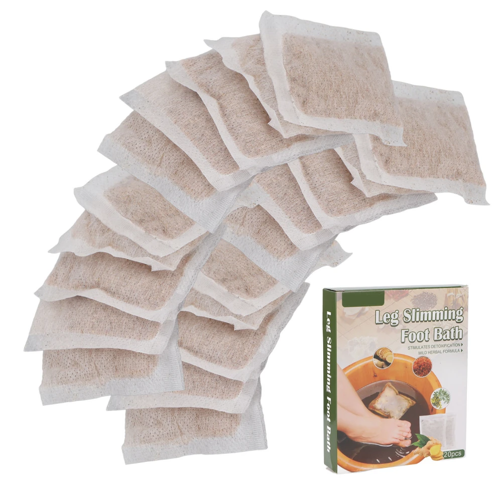 20pcs Lymphatic Drainage Ginger Foot Soak Pack Relax Massage Leg Slimming Foot Bath