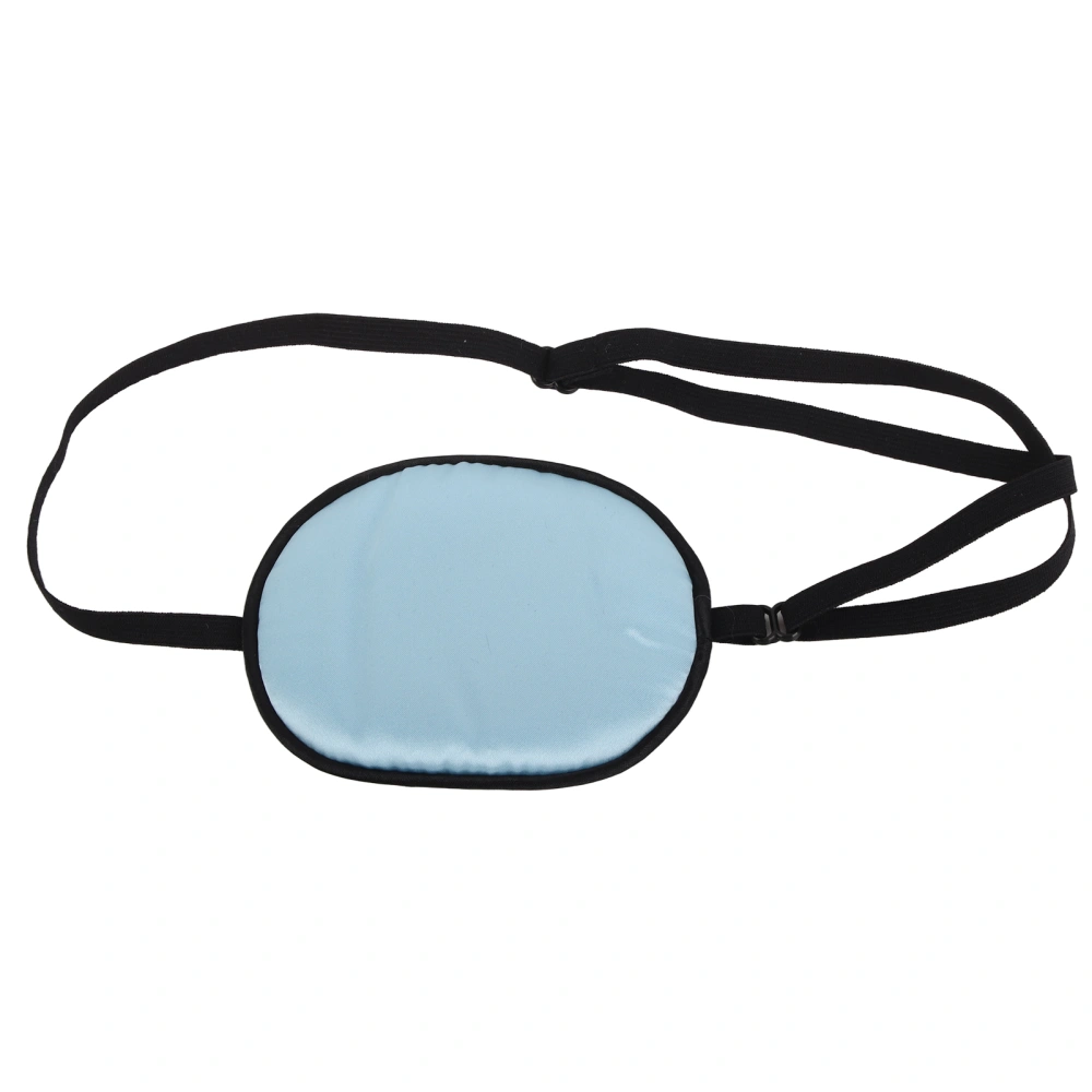 Amblyopia Eye Patch Silk Cotton Elastic Strap Full Cover Light Blocking Strabismus Eye Pad for AdultsBlue