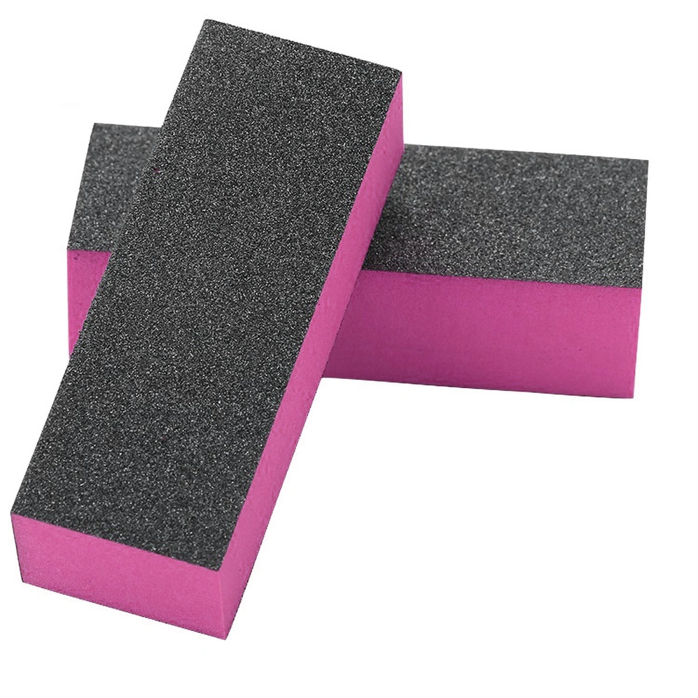 Nail Buffers 3 Sides Black Durable Washable Portable EVA Material Nail Sanding Blocks for Professionals FamiliesPink