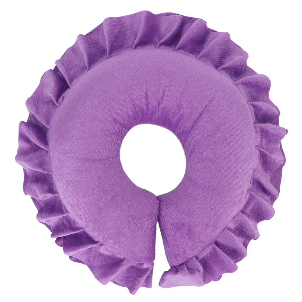 U Shaped Neck Support Cushion Soft Table Bed Face Pillow for Beauty Salon SPA MassagePurple