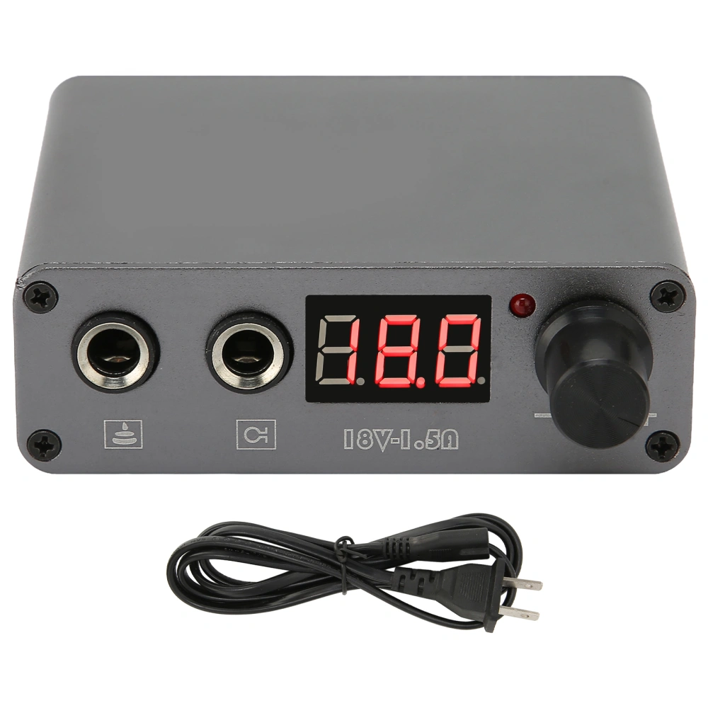 Tattoo Power Supply Silver Gray USB Aluminum Alloy LED Digital Display Tattoo Power Regulator Transformer 100‑