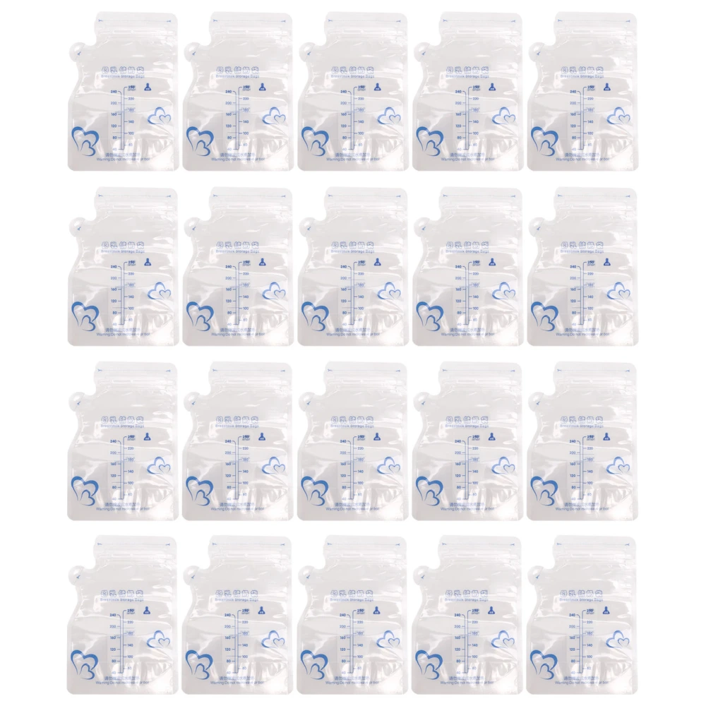 30pcs 250ml Breastmilk Storage Bag Completely Sealed Bisphenol A Free Portable Spout Milk Bags for Mothers