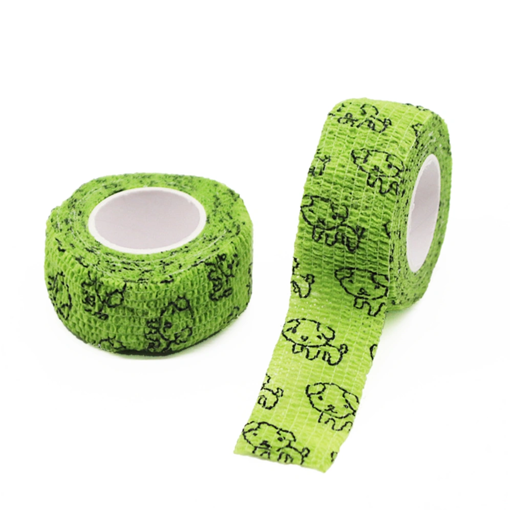 Elastic Self Adhesive Bandage Nonwoven Finger Wrap Tape for Student Adults Pets Sports Injury Strain Knee Wrist AnkleGreen Puppy